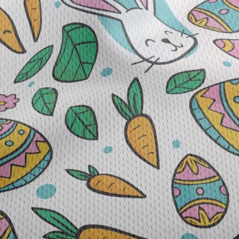 Cute Little White Rabbit Athletic Mesh Flat Back