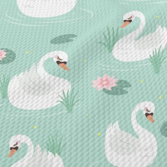 Beautiful Elegant White Swan Birdseye Piqué