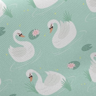 Beautiful Elegant White Swan Twill