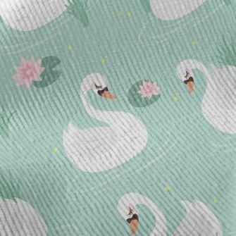 Beautiful Elegant White Swan Standard Corduroy