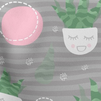 Closed Eyes Aloe Vera Potted P Stretch Ponte