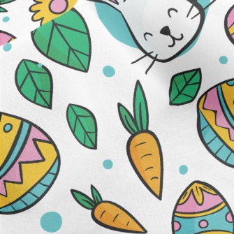 Cute Little White Rabbit Micro Fleece