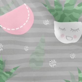 Closed Eyes Aloe Vera Potted P Micro Fleece