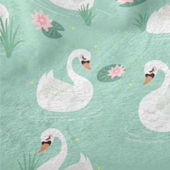 Beautiful Elegant White Swan Minky