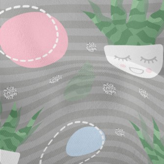 Closed Eyes Aloe Vera Potted P Lightweight Performance Linen