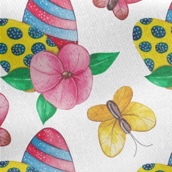 Flower World Butterfly Jersey Backed Fleece