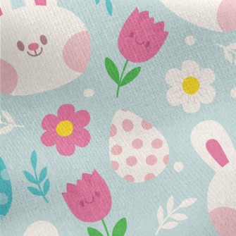 Blushing Bunny Tulip Jersey Backed Fleece