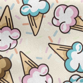 Marshmallow Ice Cream Jersey Backed Fleece