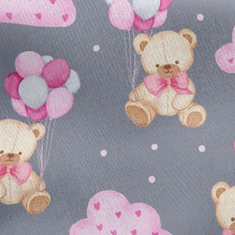 Cute Balloon Bear Jersey Backed Fleece