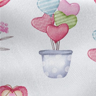 Balloon Decorative Potted Plan Jersey Backed Fleece
