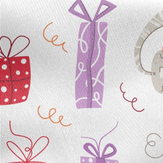 Happy Gift Cat Jersey Backed Fleece