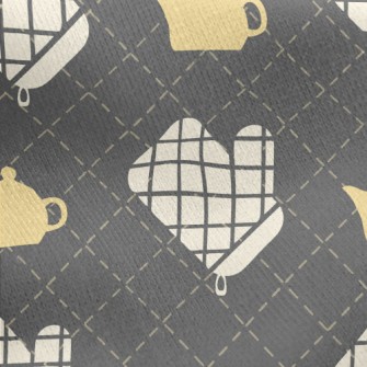 Plaid Glove Teapot Jersey Backed Fleece