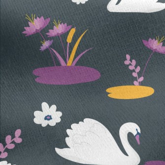 Lonely Swan Lake Jersey Backed Fleece