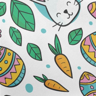 Cute Little White Rabbit Pongee