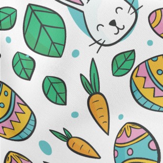 Cute Little White Rabbit Lightweight Cotton Poplin