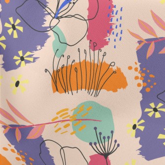 Beautiful Flowers In Empty Bas Lightweight Cotton Poplin
