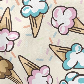 Marshmallow Ice Cream Lightweight Cotton Poplin