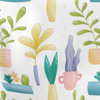 Leisurely Cactus Gardening Lightweight Cotton Poplin