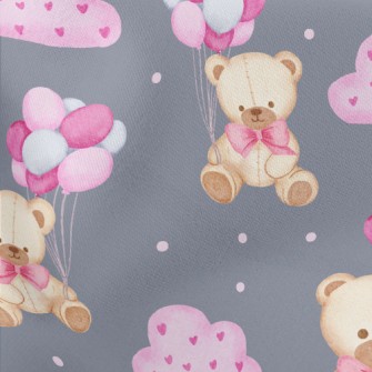 Cute Balloon Bear Lightweight Cotton Poplin