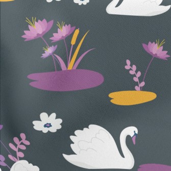 Lonely Swan Lake Lightweight Cotton Poplin