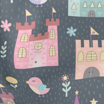 Fairy Tale Castle Lightweight Cotton Poplin