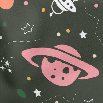 Flying Saucer Asteroid Lightweight Cotton Poplin