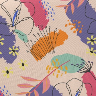 Beautiful Flowers In Empty Bas Midweight Cotton Poplin