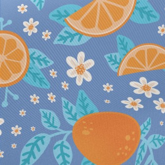 Juicy And Sweet Oranges Midweight Cotton Poplin