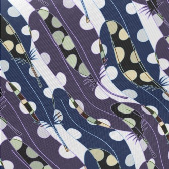 Psychedelic Overlay Feather Midweight Cotton Poplin