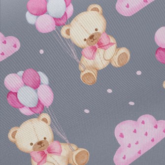 Cute Balloon Bear Midweight Cotton Poplin