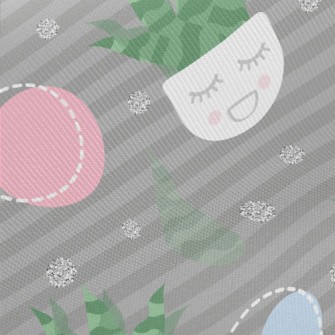 Closed Eyes Aloe Vera Potted P Midweight Cotton Poplin