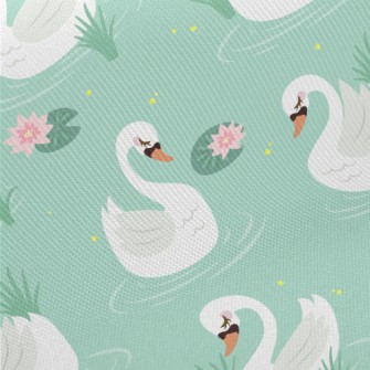 Beautiful Elegant White Swan Midweight Cotton Poplin
