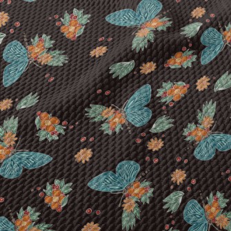 Butterfly On A Flower Birdseye Piqué