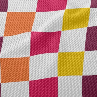 Colorful Checkerboard Birdseye Piqué