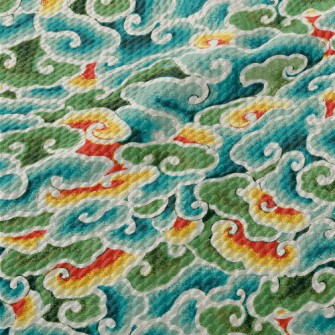 Chinese Art Clouds Birdseye Piqué