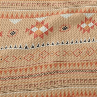 Ethnic Totem Geometric Pattern Birdseye Piqué