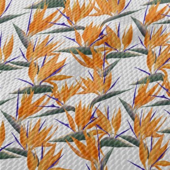 Large Bird Of Paradise Flower Birdseye Piqué