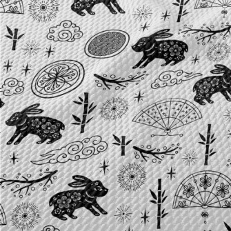 Chinese Style Rabbit Birdseye Piqué