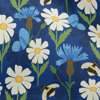 Big White Flower With Bee Chiffon