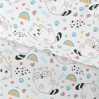 Playful Cat With Glasses Waterproof Oxford