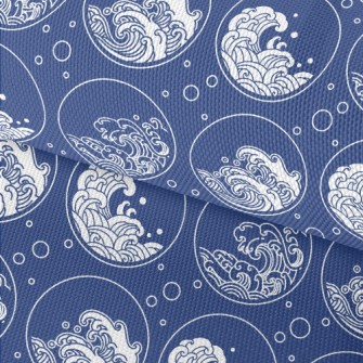 Circle Sea Waves Waterproof Oxford