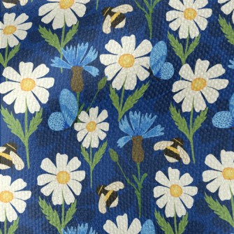 Big White Flower With Bee Waterproof Canvas