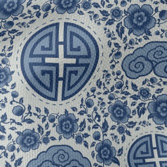 Vintage Chinese Flowers Waterproof Canvas