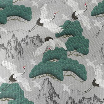 Graceful Crane Flying Into The Waterproof Canvas