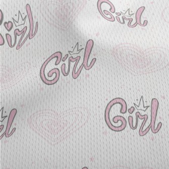 Girl Crown Love Heart Athletic Mesh Flat Back