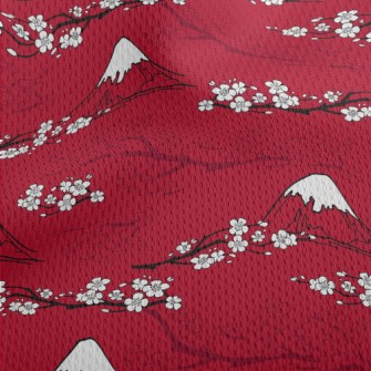 Mt. Fuji And Cherry Blossoms Athletic Mesh Flat Back