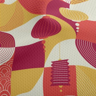 Chinese Style Lanterns Athletic Mesh Flat Back