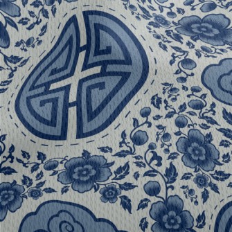 Vintage Chinese Flowers Athletic Mesh Flat Back