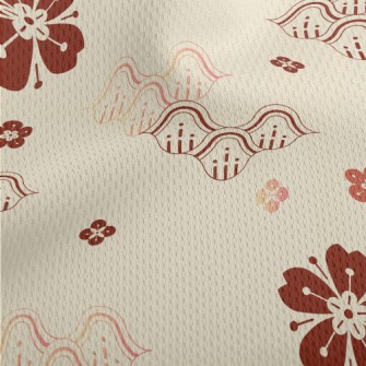 Japanese Cherry Blossom Hill Athletic Mesh Flat Back