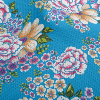 Taiwan Retro Big Flower Athletic Mesh Flat Back